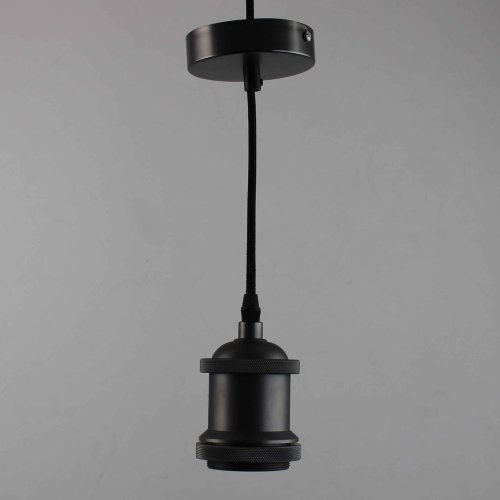 Светильник подвесной Лофт 056-700 Sun-Lumen без плафона 1 лампа, основание чёрное в стиле лофт  фото 2