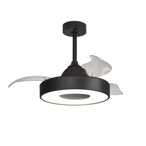 Люстра с вентилятором LED с пультом Coin 8221 Mantra белая чёрная на 1 лампа, основание чёрное в стиле современный хай-тек с пультом фото 3