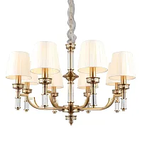 Люстра подвесная Dimaro OML-87813-08 Omnilux бежевая на 8 ламп, основание хром в стиле классический 