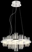 Люстра подвесная LED Paula WE157.16.103 Wertmark прозрачная на 16 ламп, основание хром в стиле современный 