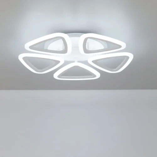 Люстра потолочная LED RGB с пультом Мальта Смарт CL234A150E Citilux белая на 1 лампа, основание белое в стиле современный хай-тек с пультом фото 2