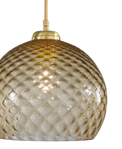 Светильник подвесной L 10035/1 Reccagni Angelo янтарный 1 лампа, основание матовое золото в стиле классика модерн выдувное фото 2