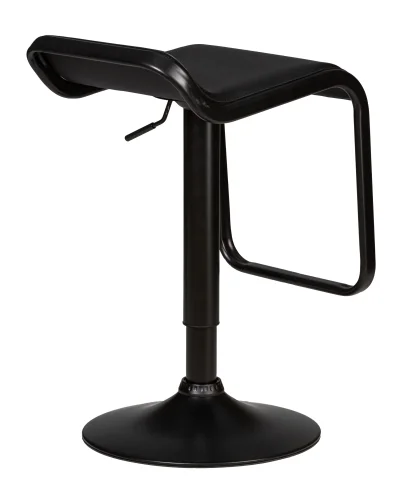 Стул барный 3021-BlackBase-LM CRACK BLACK, цвет сиденья черный Dobrin, чёрный/экокожа, ножки/металл/чёрный, размеры - 660*870***345*520 фото 4