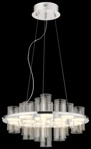 Люстра подвесная LED Paula WE157.16.103 Wertmark прозрачная на 16 ламп, основание хром в стиле современный 