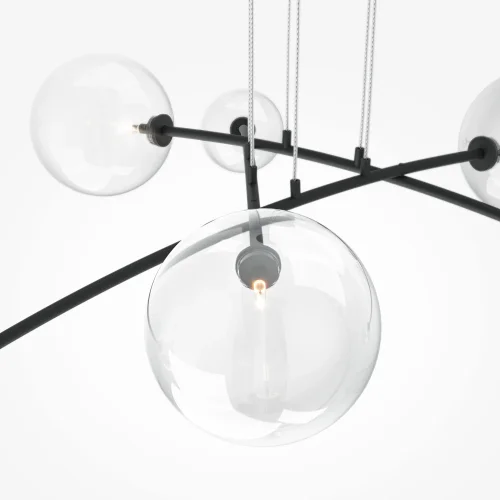 Светильник подвесной Mood MOD172PL-06B Maytoni прозрачный 6 ламп, основание чёрное в стиле современный шар фото 2