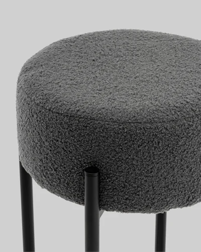 Стул барный Беккет букле темно-серый УТ000041574 Stool Group, серый/букле, ножки/металл/чёрный, размеры - **370**370*370 фото 4