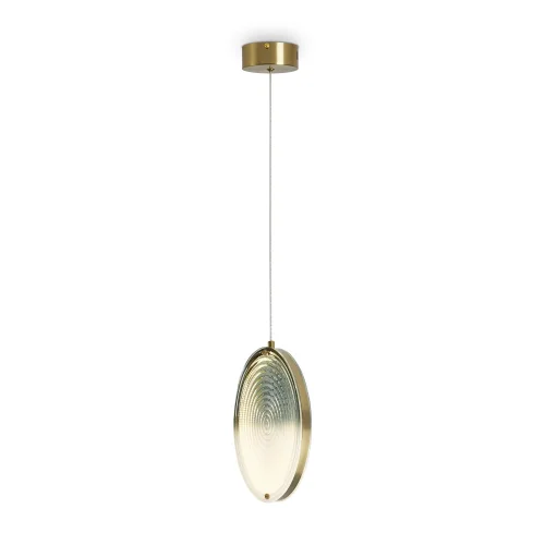 Светильник подвесной LED Lolli FR6139PL-L8BS1 Freya зелёный на 1 лампу, основание латунь в стиле современный фото 4