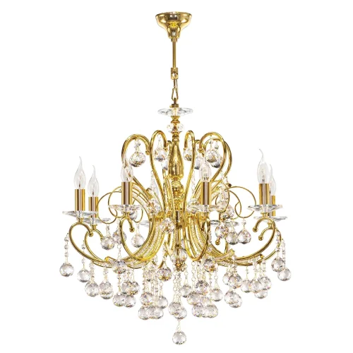 Люстра подвесная Elegante 708082 Osgona без плафона на 8 ламп, основание золотое в стиле арт-деко 
