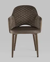 Стул Венера диамант NEW, велюр коричневый (ножки дерево) УТ000037248 Stool Group, коричневый/велюр, ножки/металл/коричневый, размеры - ****585*645
