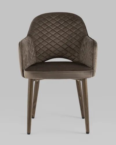 Стул Венера диамант NEW, велюр коричневый (ножки дерево) УТ000037248 Stool Group, коричневый/велюр, ножки/металл/коричневый, размеры - ****585*645