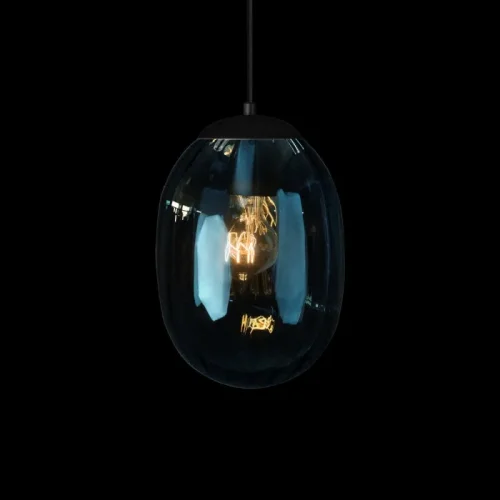 Светильник подвесной Bubble 10427 Blue LOFT IT синий на 1 лампу, основание чёрное в стиле современный фото 2