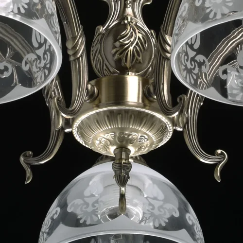 Люстра потолочная Аманда 481014905 MW-Light прозрачная на 5 ламп, основание латунь в стиле современный  фото 10