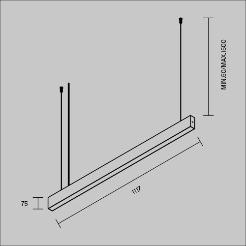 Светильник подвесной LED Basis P070PL-2.7-3-4K-B Maytoni чёрный на 1 лампу, основание серое в стиле современный хай-тек фото 6