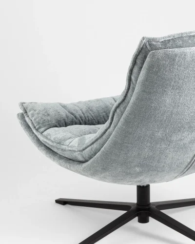 Кресло лаунж Lazy, серый УТ000038981 Stool Group, серый/букле, ножки//чёрный, размеры - ****750*860мм фото 3
