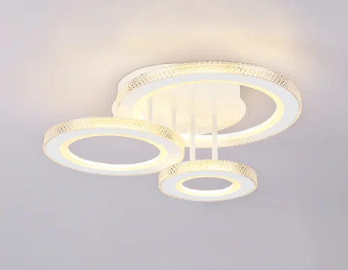 Люстра потолочная LED с пультом FA8867 Ambrella light белая на 1 лампа, основание белое в стиле современный хай-тек с пультом фото 4