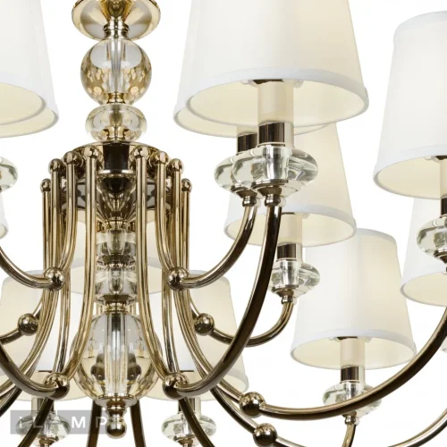 Люстра подвесная Magic P2344-10+5 nic iLamp белая на 15 ламп, основание никель в стиле современный американский фото 4