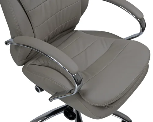 Офисное кресло для руководителей 108F-LMR LYNDON, цвет серый Dobrin, серый/экокожа, ножки/металл/хром, размеры - 1150*1200***670*670 фото 7