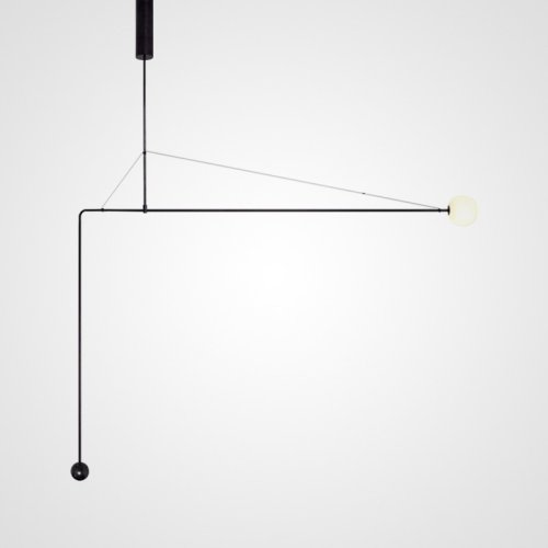 Светильник подвесной LINES L 140826-26 ImperiumLoft белый 1 лампа, основание чёрное в стиле минимализм 