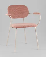 Стул Кэрол, пыльно-розовый, серые ножки УТ000040243 Stool Group, розовый/вельвет, ножки/металл/бежевый, размеры - *770****