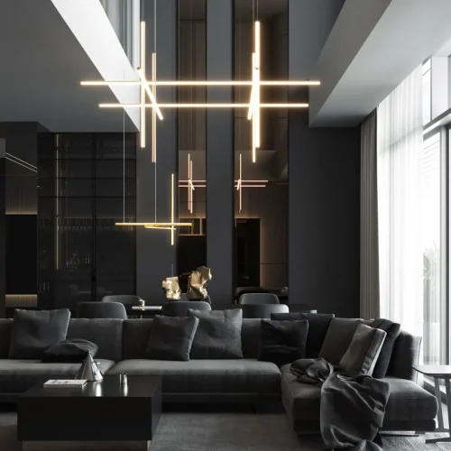 Светильник подвесной LED Coordinates 10393/A LOFT IT белый матовый золото на 6 ламп, основание матовое золото в стиле хай-тек фото 7