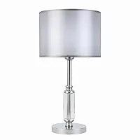 Настольная лампа Snere SLE107204-01 Evoluce белая серая 1 лампа, основание хром металл стекло в стиле современный 