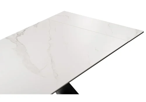 Керамический стол Ноттингем 160(220)х90х79 белый мрамор / черный 553543 Woodville столешница белая из керамика фото 6