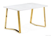 Керамический стол Селена 1 160х90х77 белый мрамор / золото 572184 Woodville столешница белая из керамика