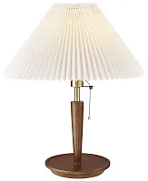 Настольная лампа 531-704-01 Velante белая 1 лампа, основание латунь коричневое дерево металл в стиле кантри прованс современный 