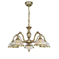 Люстра подвесная  L 6302/5 Reccagni Angelo белая на 5 ламп, основание золотое в стиле классический 