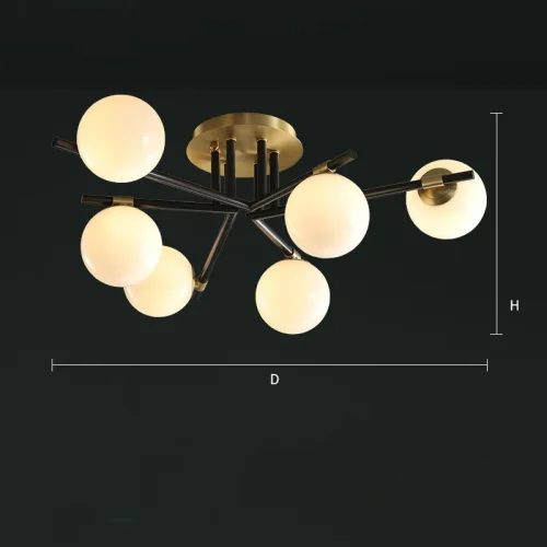 Люстра потолочная MARYON L10 207942-23 ImperiumLoft белая на 10 ламп, основание латунь в стиле современный  фото 23