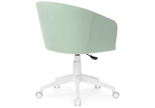 Компьютерное кресло Тибо confetti aquamarine 464217 Woodville, зелёный/велюр, ножки/пластик/белый, размеры - *900***600*600 фото 4