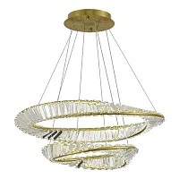 Люстра подвесная LED Ritorto SL6204.301.02 ST-Luce прозрачная на 1 лампа, основание латунь в стиле современный кольца