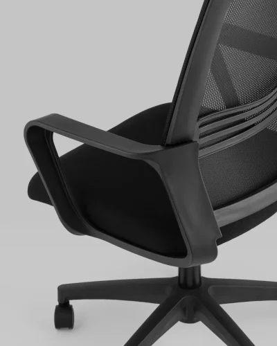 Кресло офисное TopChairs Simplex черный УТ000037112 Stool Group, чёрный/ткань, ножки/металл/чёрный, размеры - 520*1020***580*550 фото 7