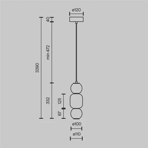 Светильник подвесной LED Drop MOD273PL-L16CH3K Maytoni прозрачный янтарный на 1 лампу, основание хром в стиле арт-деко современный фото 2