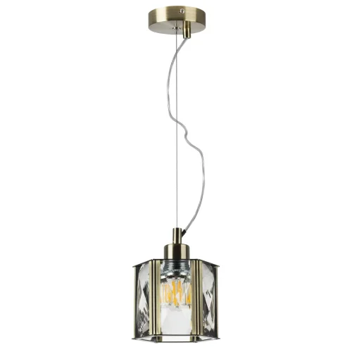 Светильник подвесной Limpio 722013 Lightstar прозрачный 1 лампа, основание бронзовое в стиле арт-деко 