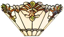 Бра Тиффани 863-801-01 Velante разноцветный 1 лампа, основание бронзовое коричневое в стиле тиффани орнамент