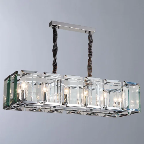 Люстра подвесная Ostin 1100/02 SP-12 Divinare прозрачная на 12 ламп, основание хром в стиле современный  фото 2