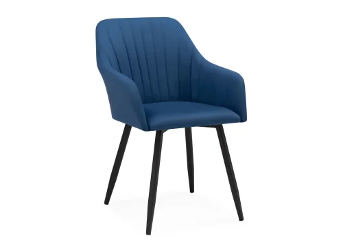 Кресло Слэм крутящиеся синее / черное 571405 Woodville, синий/велюр, ножки/металл/чёрный, размеры - ****530*640 фото 2