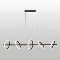 Светильник подвесной LED Kimble LSP-7418 Lussole белый чёрный на 5 ламп, основание чёрное в стиле хай-тек современный линейный