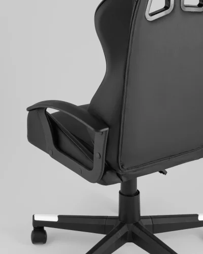 Кресло спортивное TopChairs Warden, черно-белый УТ000039483 Stool Group, чёрный/экокожа, ножки/полимер/чёрный, размеры - 1145*1245***500*470 фото 8