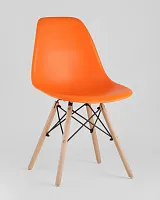 Стул EAMES, оранжевый УТ000039885 Stool Group, оранжевый/пластик, ножки/массив дерева/бежевый, размеры - *****