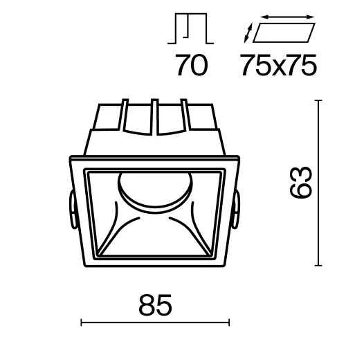 Светильник точечный Alfa LED DL043-01-15W3K-D-SQ-W Maytoni белый на 1 лампу, основание белое в стиле современный фото 12