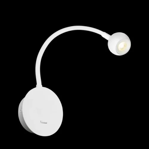 Бра с выключателем LED Point 10254 White LOFT IT белый на 1 лампа, основание белое в стиле хай-тек для чтения гибкая ножка фото 2