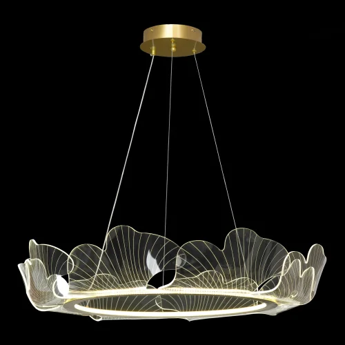 Светильник подвесной LED Benton LSP-7339 Lussole прозрачный на 1 лампу, основание матовое золото в стиле современный флористика 