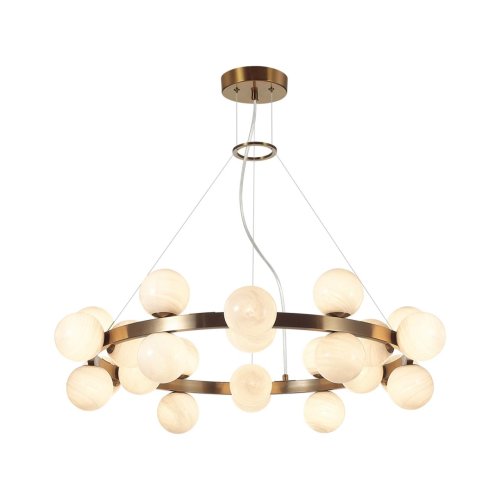 Люстра подвесная Magia 7109/24 Odeon Light белая на 24 лампы, основание бронзовое в стиле современный классический шар фото 3