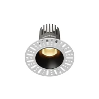 Светильник точечный LED Dip DL124-10W-2.7K-TRS-B Maytoni чёрный на 1 лампу, основание чёрное в стиле современный хай-тек круглый для затирки
