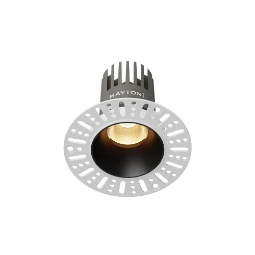 Светильник точечный LED Dip DL124-10W-2.7K-TRS-B Maytoni чёрный на 1 лампу, основание чёрное в стиле современный хай-тек круглый для затирки