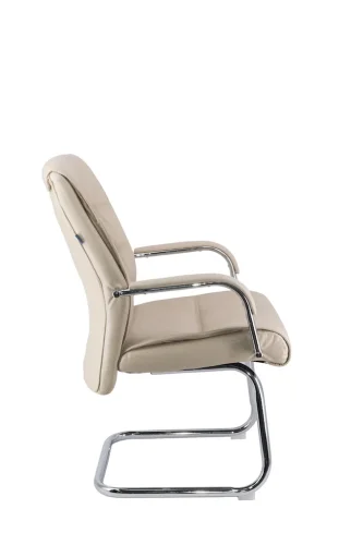 Кресло для посетителей Bond CF Экокожа Бежевый EC-333A CF PU Beige Everprof, бежевый/экокожа, ножки//, размеры - 990*990***570* фото 2