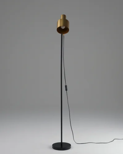 Торшер Artis V11270-1F Moderli золотой латунь на 1 лампу, основание чёрное в стиле современный лофт фото 2