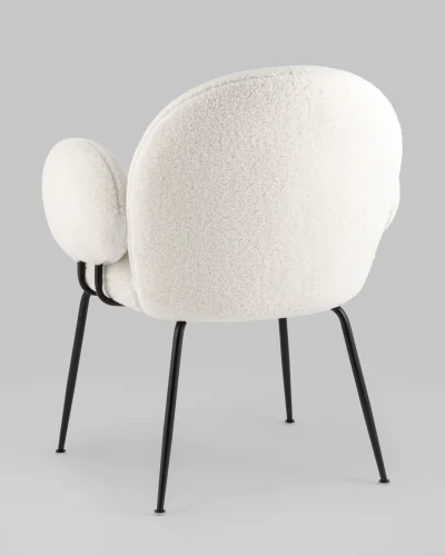 Кресло Nina, белый УТ000039073 Stool Group, /ткань тедди, ножки/металл/, размеры - *****мм фото 5